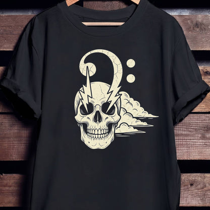 Lightning Skull Bass Clef Tee - Unisex Standard T-Shirt