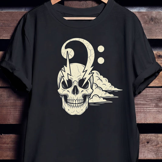 Lightning Skull Bass Clef Tee - Unisex Standard T-Shirt