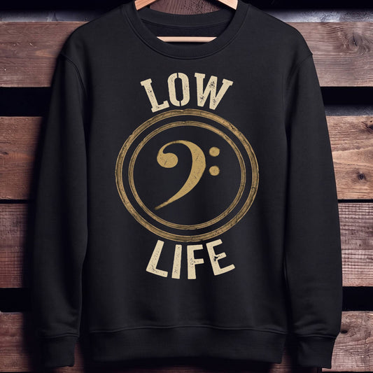 Low Life Bass Clef Tee - Unisex Standard Crew Neck Sweatshirt