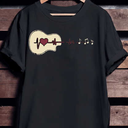 Vintage Guitarist Heart Lifeline Tee - The Music Frontiers