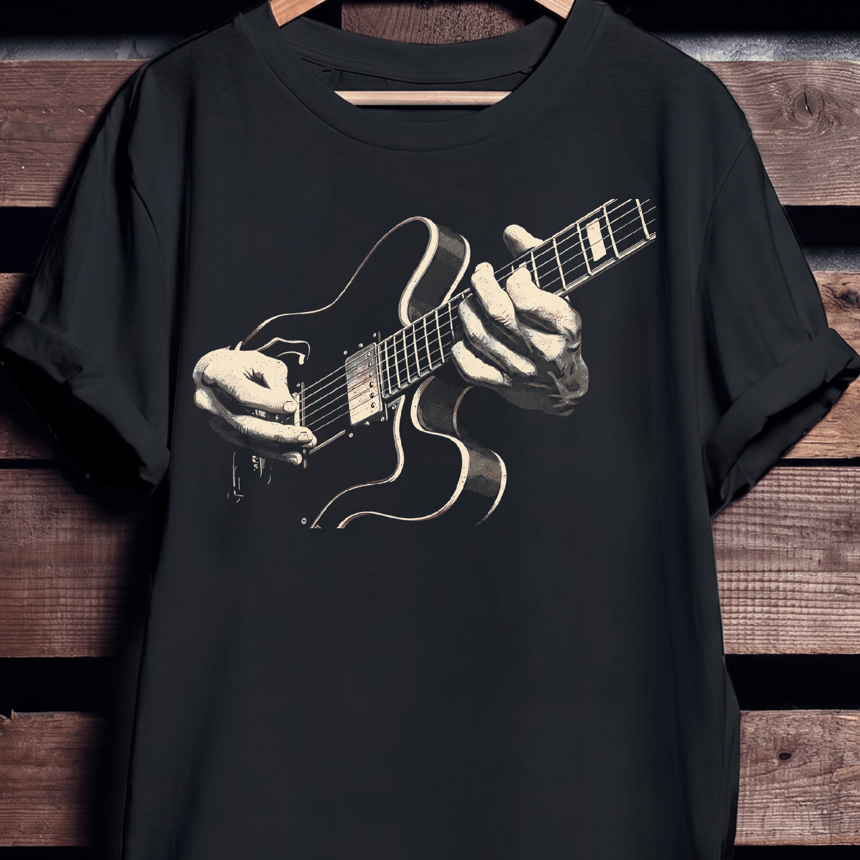 Blues Guitar Player Retro Graphic T-Shirt - The Music Frontiers