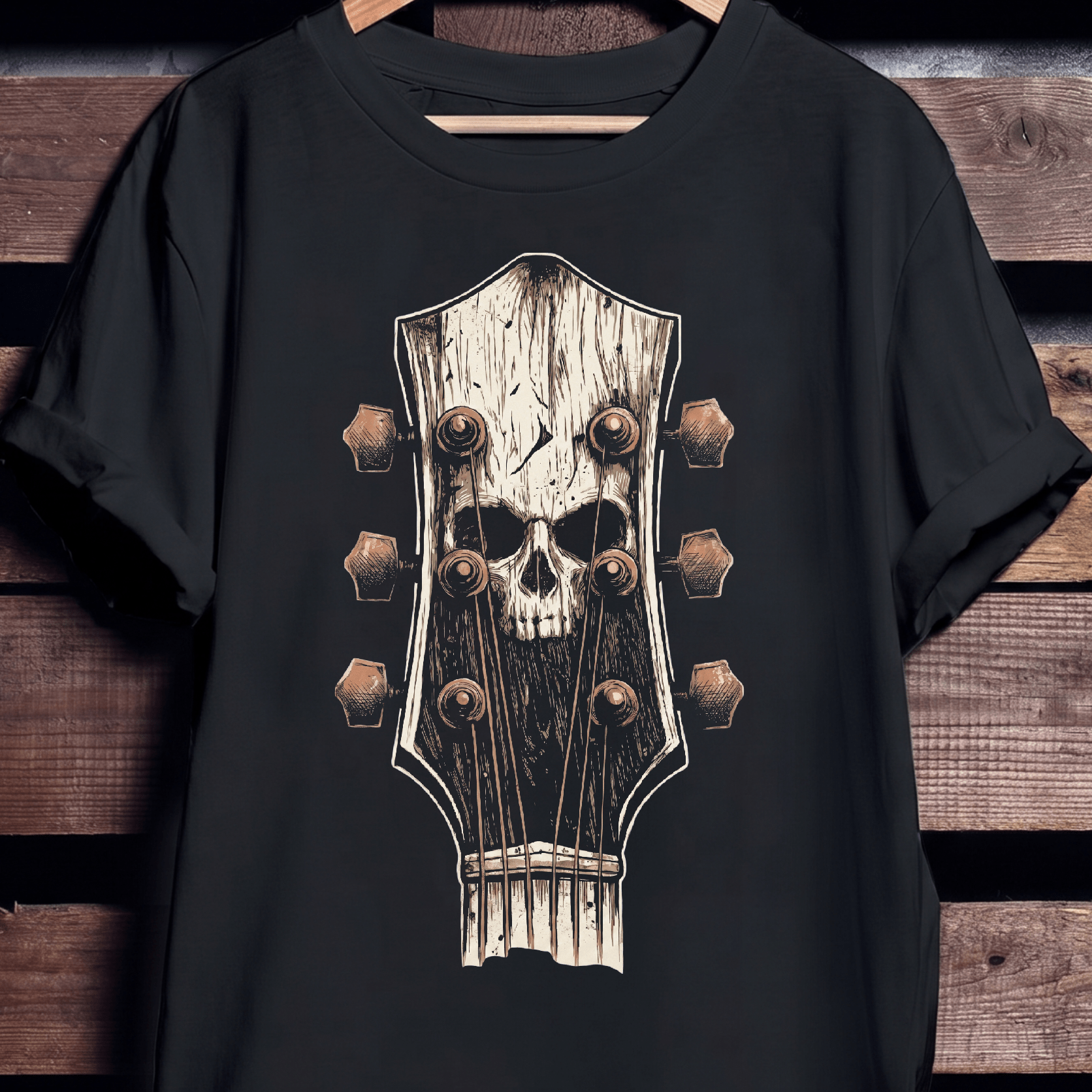 Heavy Metal Guitarist Skull Graphic Tee - The Music Frontiers