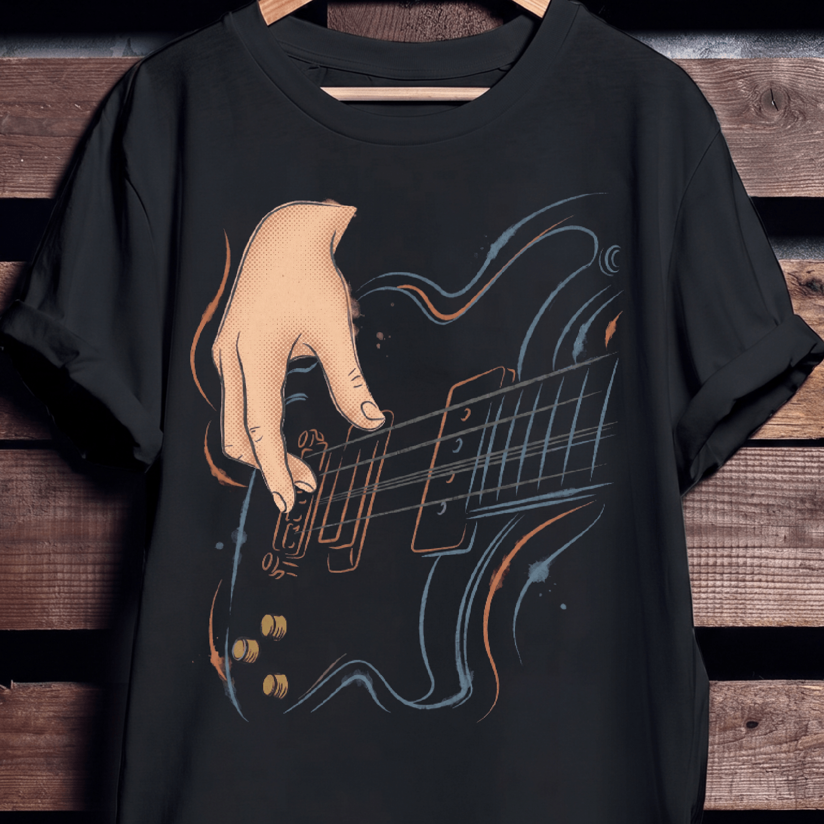 Bassist Hand Rhythm Flow Tee - The Music Frontiers