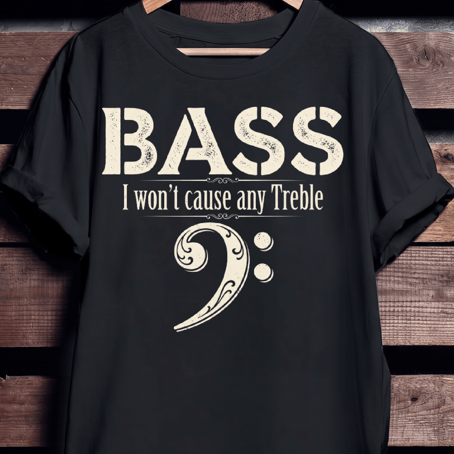Funny No Treble Bassist Graphic Tee - The Music Frontiers