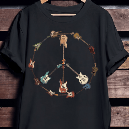 Bass Guitar Peace Sign Tee - The Music Frontiers