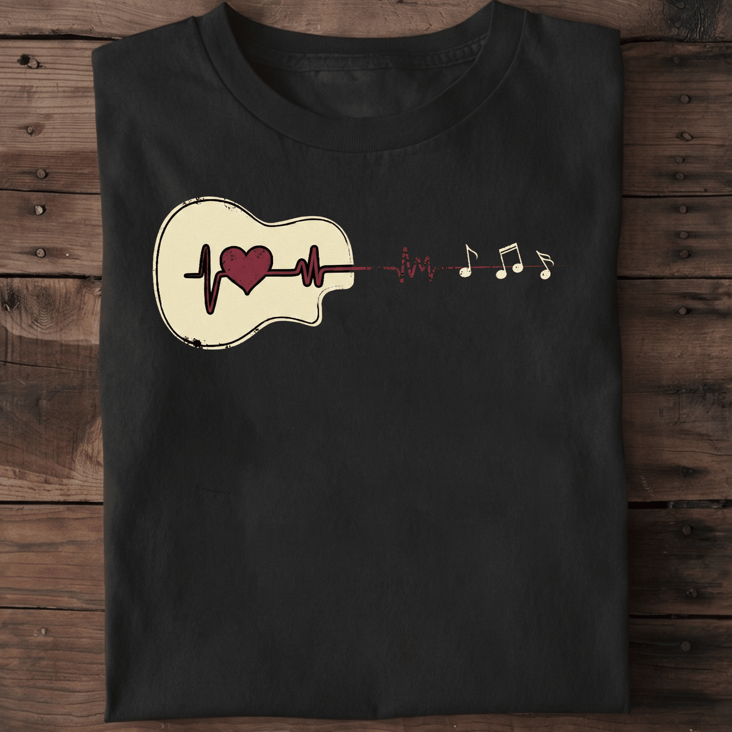 Vintage Guitarist Heart Lifeline Tee - The Music Frontiers