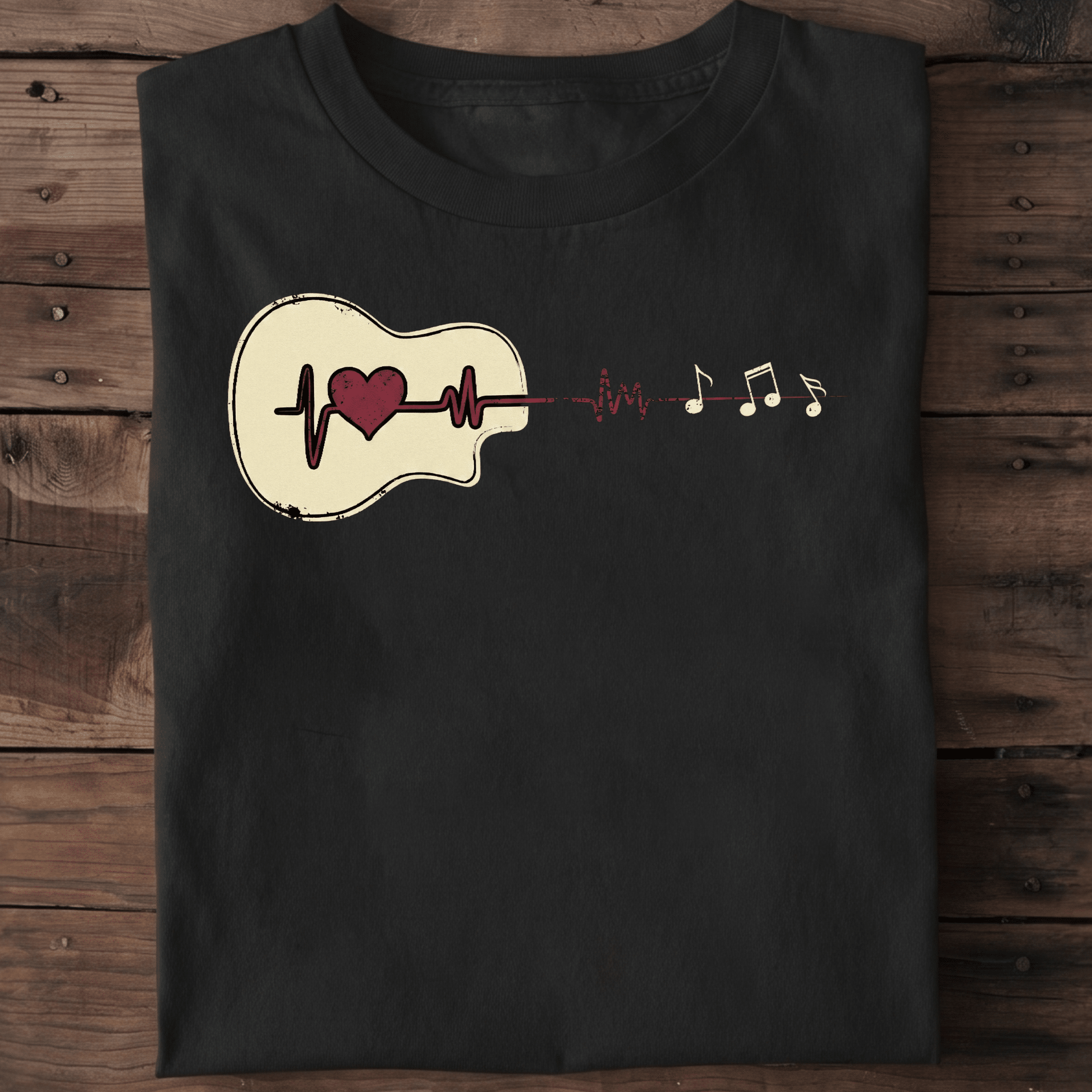 Vintage Guitarist Heart Lifeline Tee - The Music Frontiers