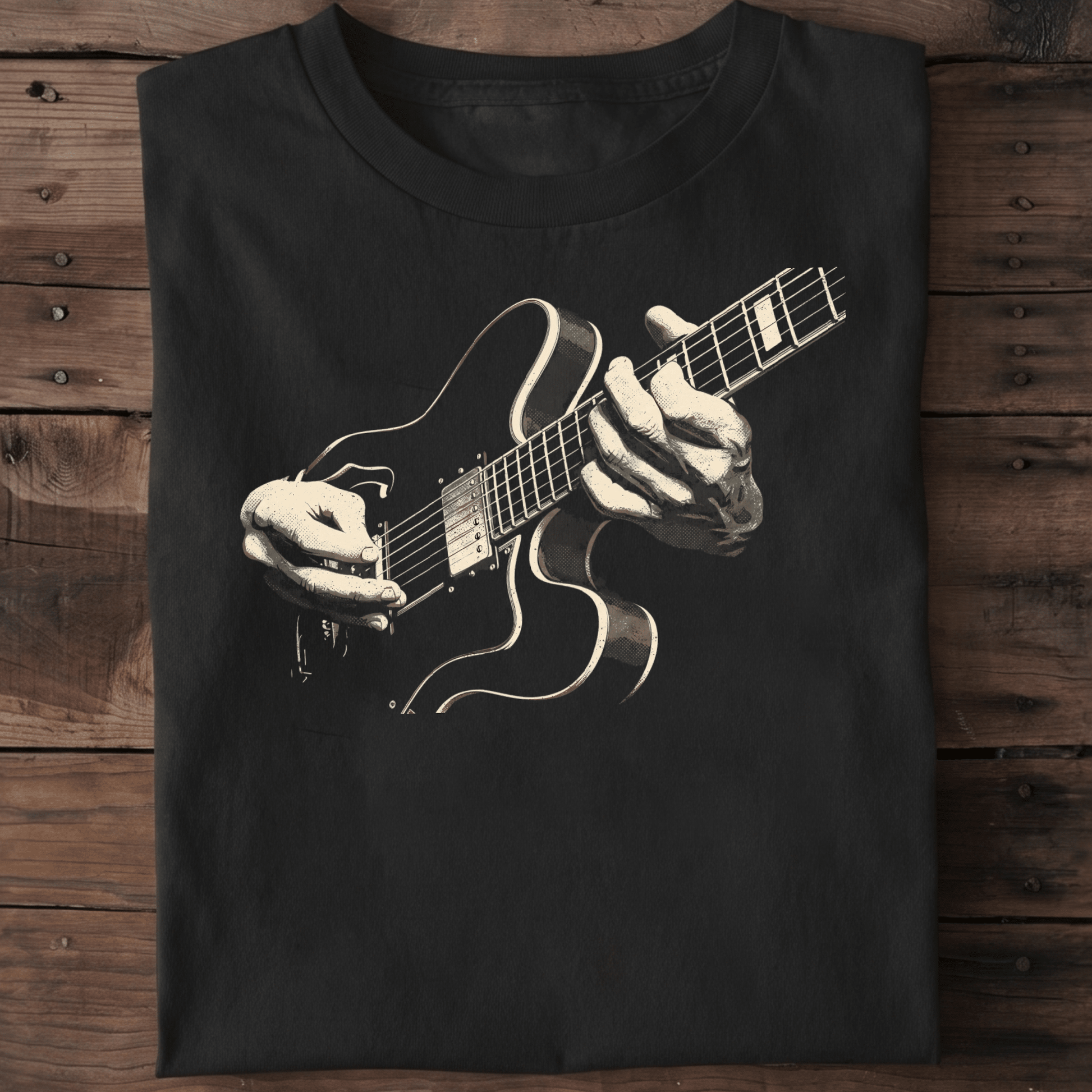 Blues Guitar Player Retro Graphic T-Shirt - The Music Frontiers