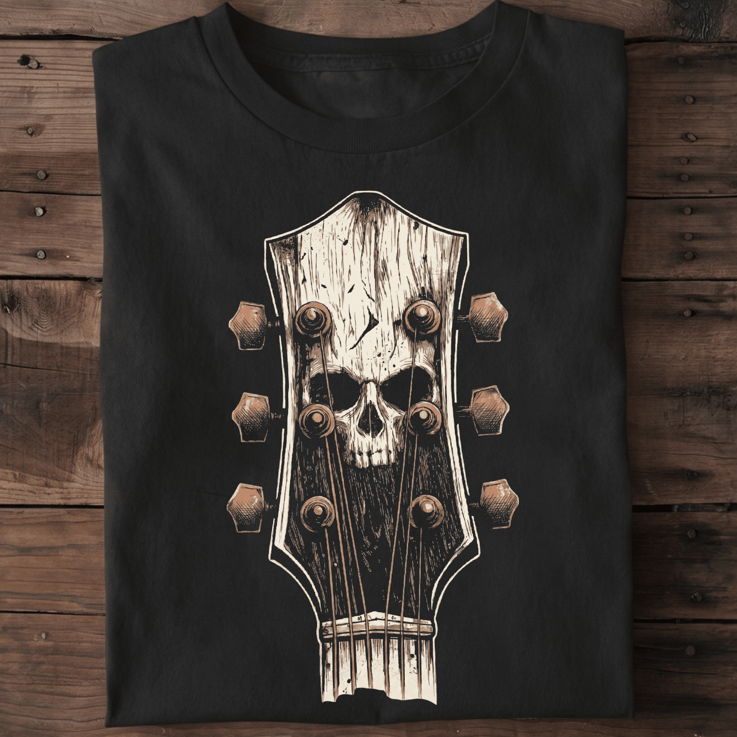 Heavy Metal Guitarist Skull Graphic Tee - The Music Frontiers
