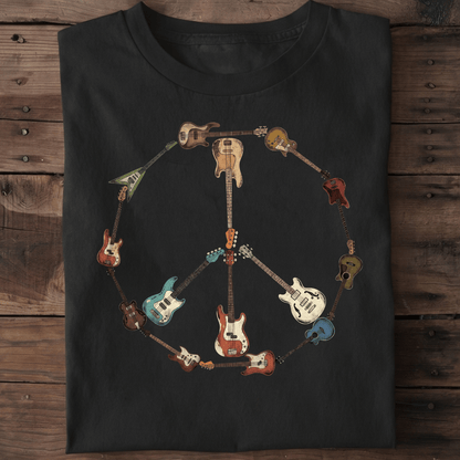 Bass Guitar Peace Sign Tee - The Music Frontiers