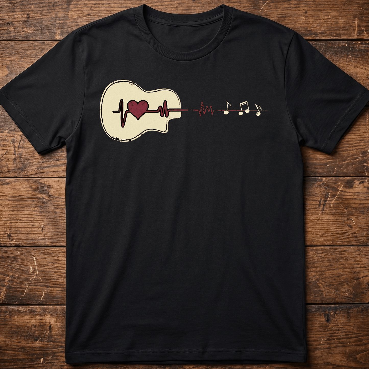 Vintage Guitarist Heart Lifeline Tee - The Music Frontiers