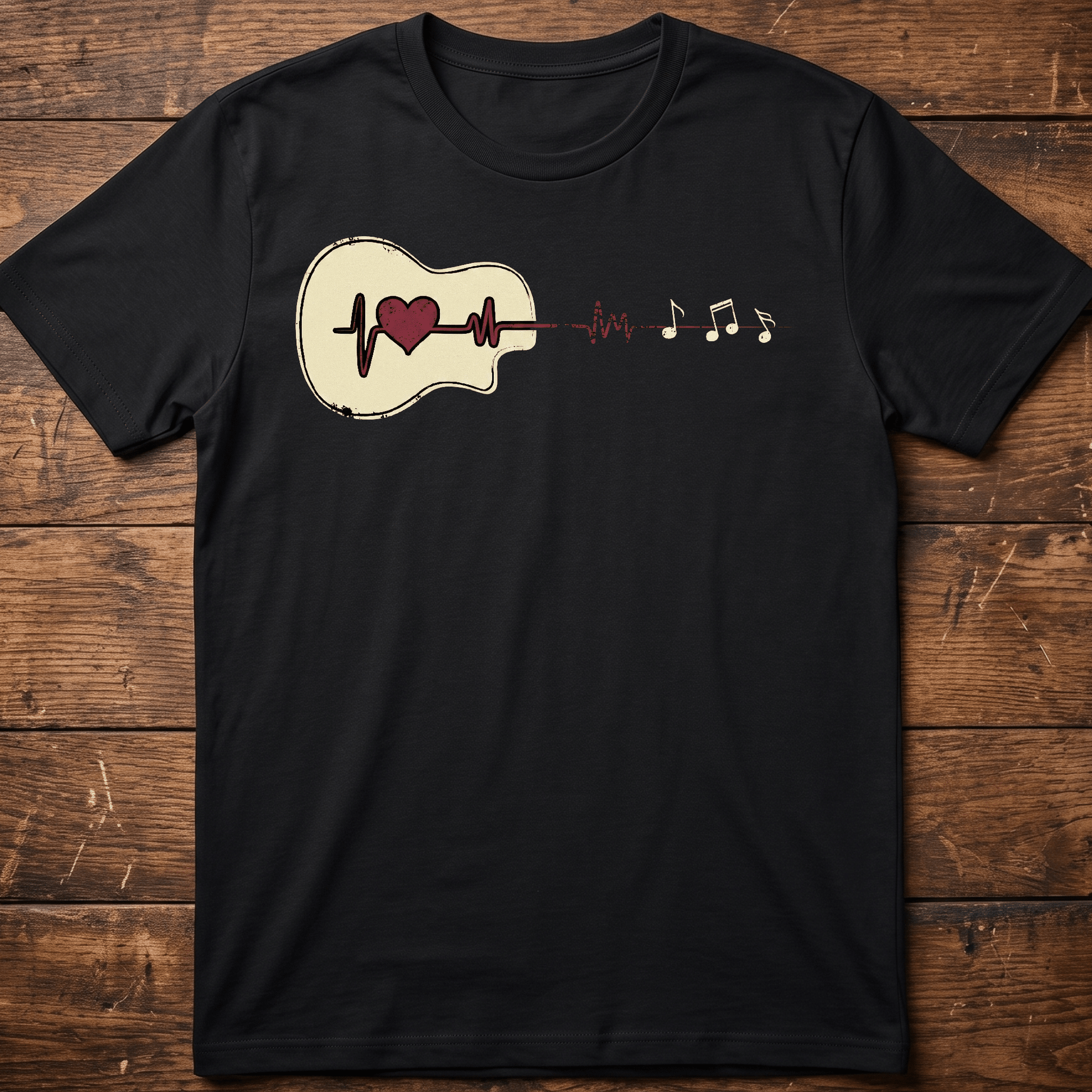 Vintage Guitarist Heart Lifeline Tee - The Music Frontiers