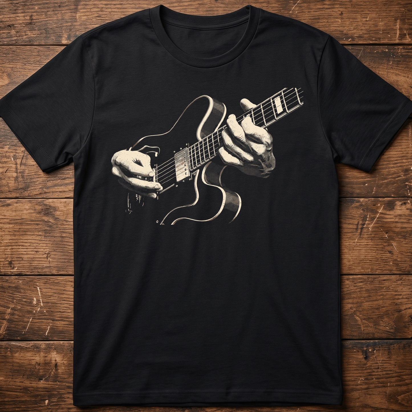 Blues Guitar Player Retro Graphic T-Shirt - The Music Frontiers