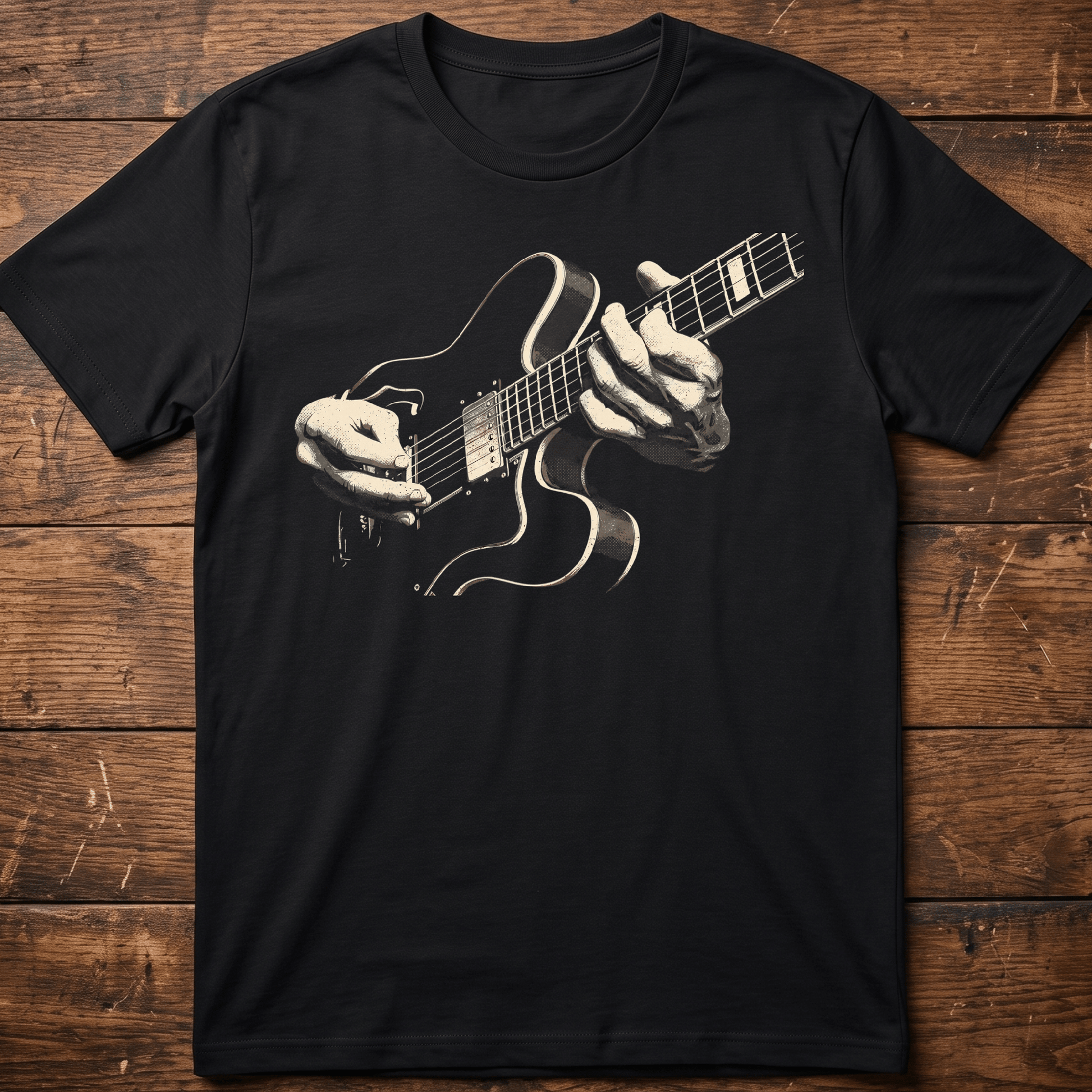 Blues Guitar Player Retro Graphic T-Shirt - The Music Frontiers