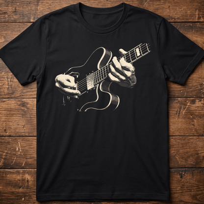Blues Guitar Player Retro Graphic T-Shirt - The Music Frontiers