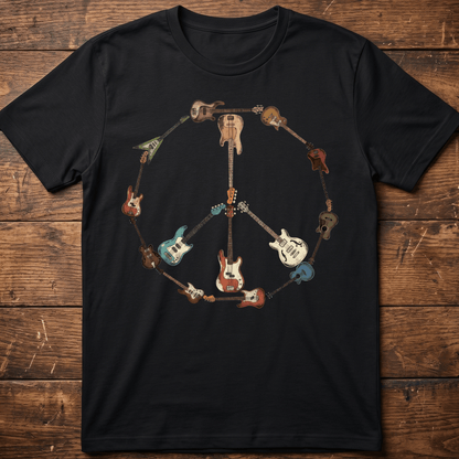 Bass Guitar Peace Sign Tee - The Music Frontiers