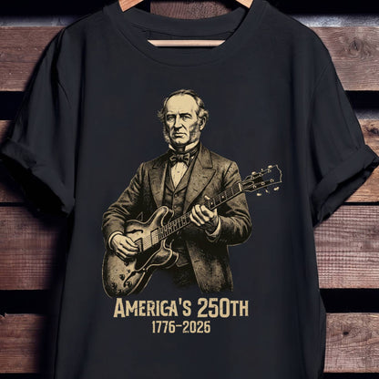 Martin Van Buren Playing Guitar America 250 - The Music Frontiers