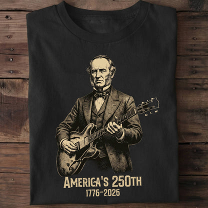 Martin Van Buren Playing Guitar America 250 - The Music Frontiers