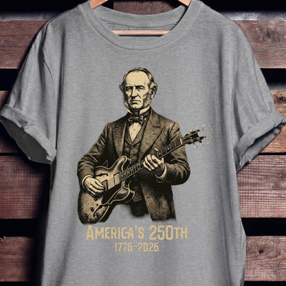 Martin Van Buren Playing Guitar America 250 - The Music Frontiers