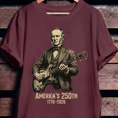 Martin Van Buren Playing Guitar America 250 - The Music Frontiers