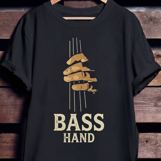 Minimalist Bass Hand Graphic Tee - Unisex Standard T-Shirt