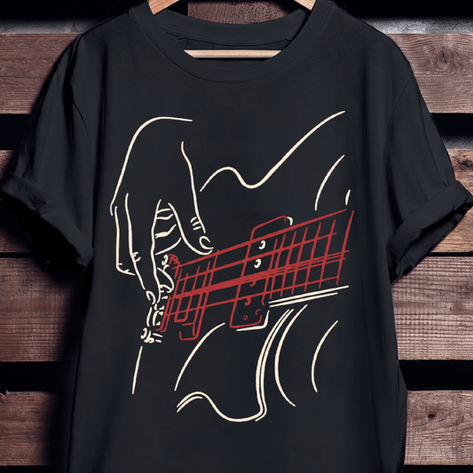 Minimalist Bassist Hands Line Tee - The Music Frontiers