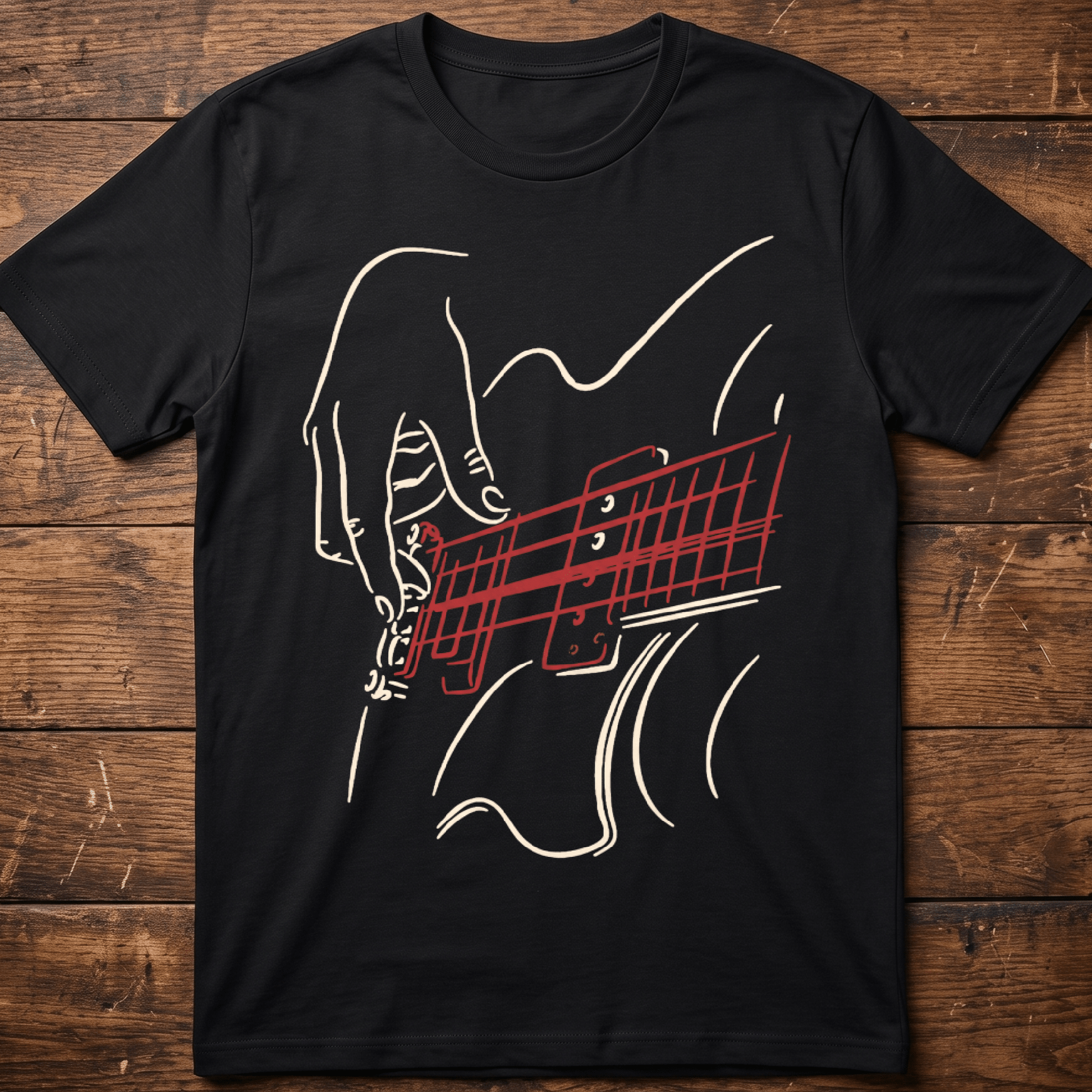 Minimalist Bassist Hands Line Tee - The Music Frontiers