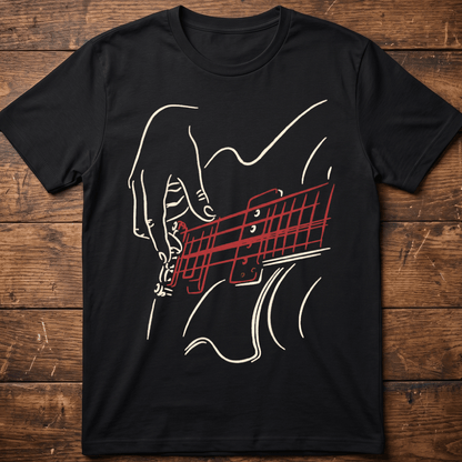 Minimalist Bassist Hands Line Tee - The Music Frontiers