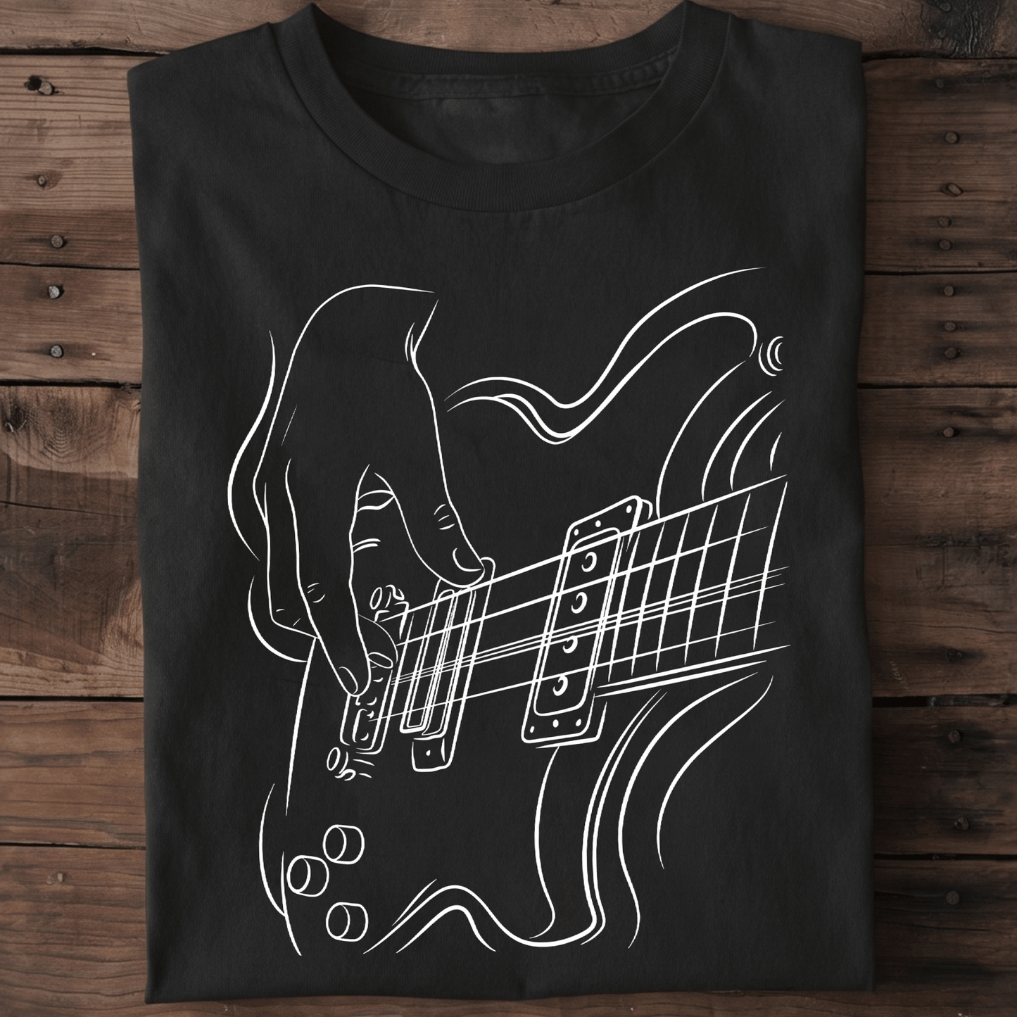 Minimalist Electric Guitar Player Line Art T-Shirt - The Music Frontiers