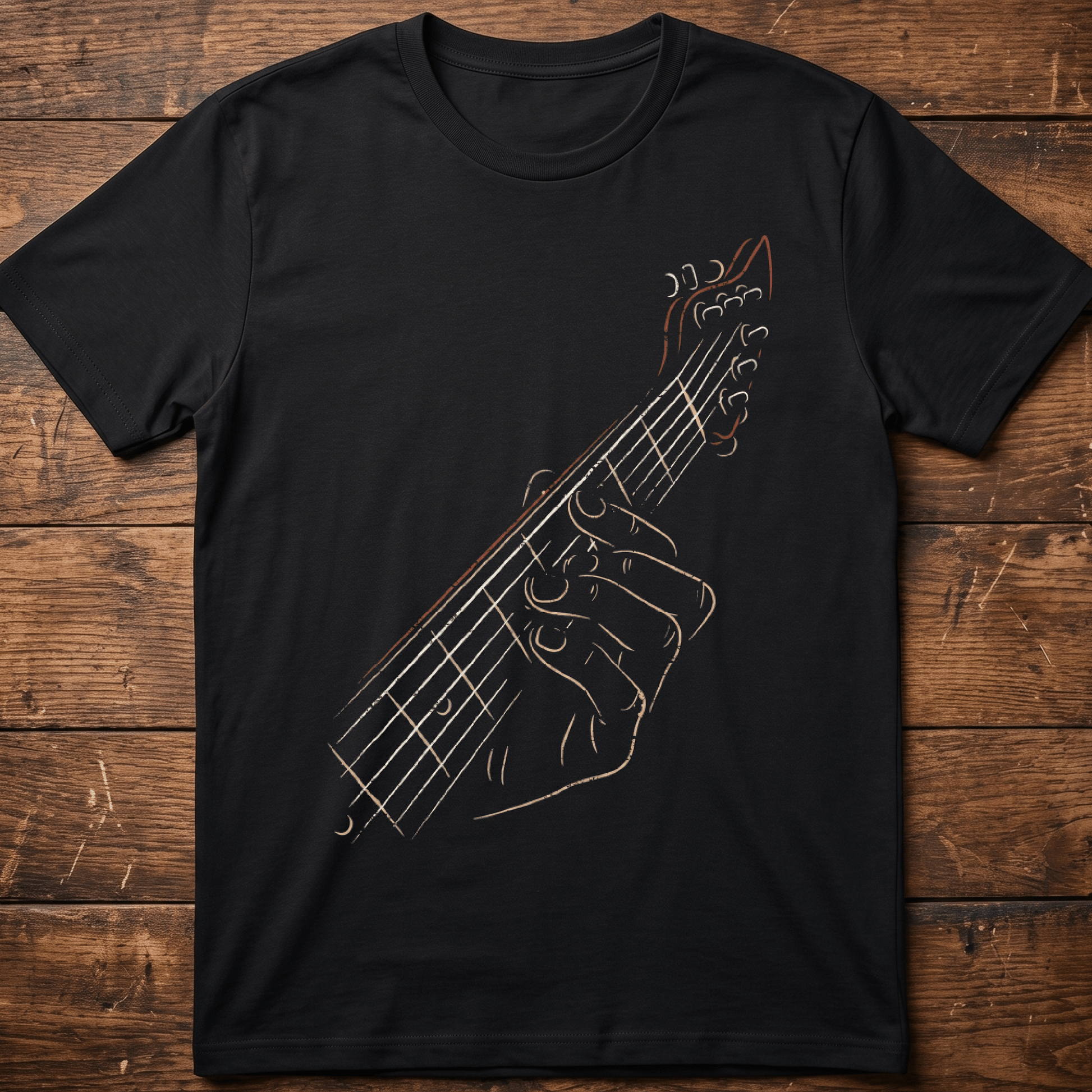 Minimalist Guitarist Hand Sketch Tee - The Music Frontiers