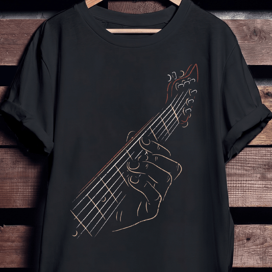 Minimalist Guitarist Hand Sketch Tee - The Music Frontiers