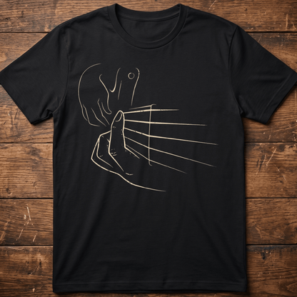 Minimalist Hand Plucking Guitar Strings Line Art T-Shirt - The Music Frontiers