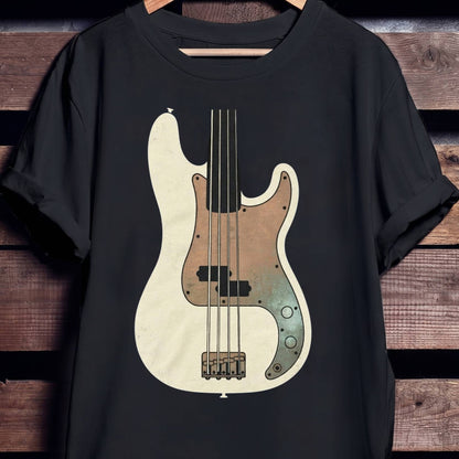 Minimalist Vintage White Bass Tee - Unisex Standard T-Shirt