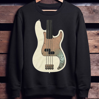 Minimalist Vintage White Bass Tee - Unisex Standard Crew Neck Sweatshirt