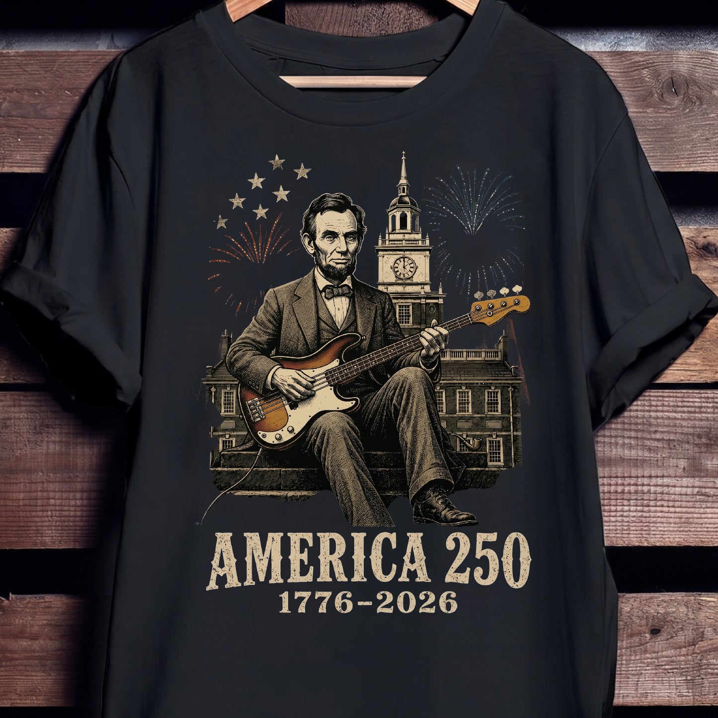 Abraham Lincoln Playing Bass America 250 - The Music Frontiers