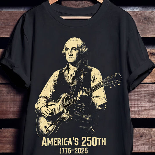 George Washington playing Guitar America 250 - The Music Frontiers