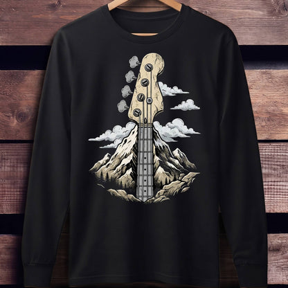 Mountain Peak Bass Guitar Tee - Unisex Standard Long Sleeve