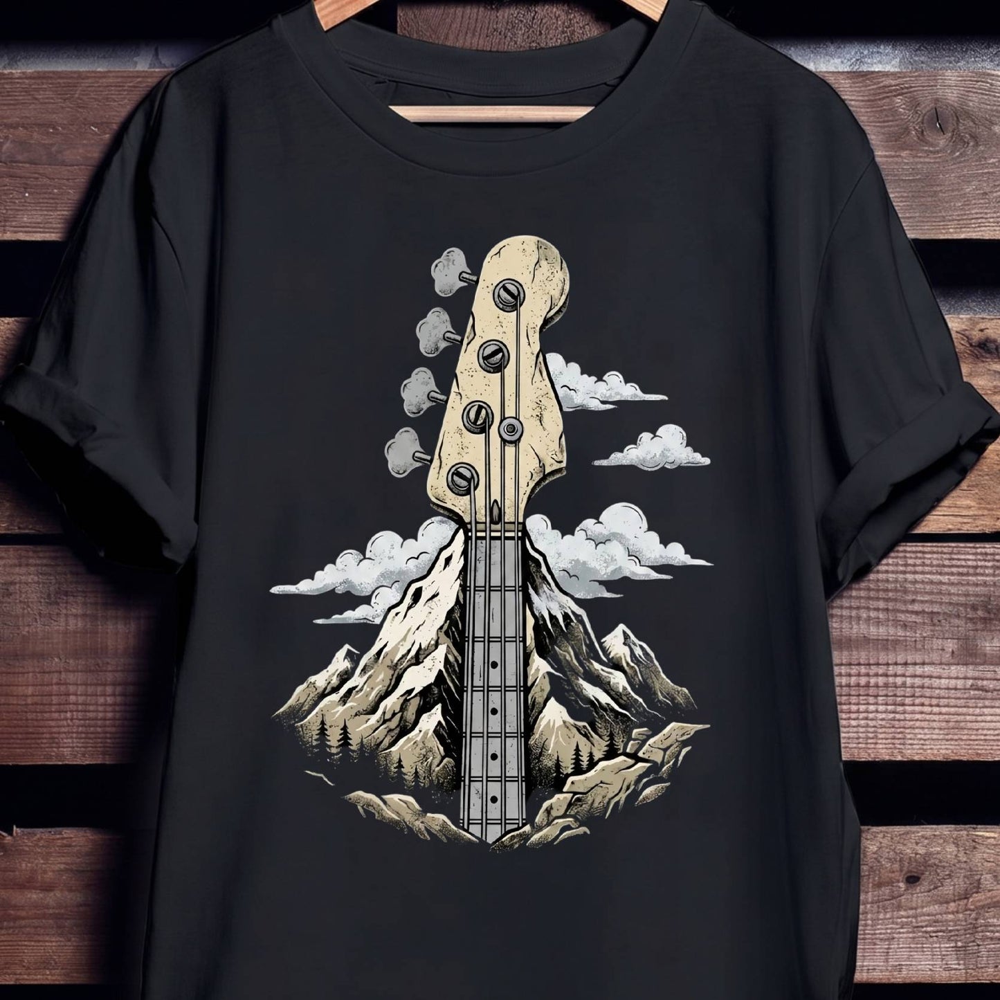 Mountain Peak Bass Guitar Tee - Unisex Standard T-Shirt