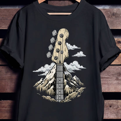Mountain Peak Bass Guitar Tee - Unisex Standard T-Shirt