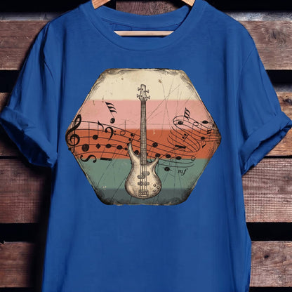 Music Notes Bass Guitar Tee - The Music Frontiers