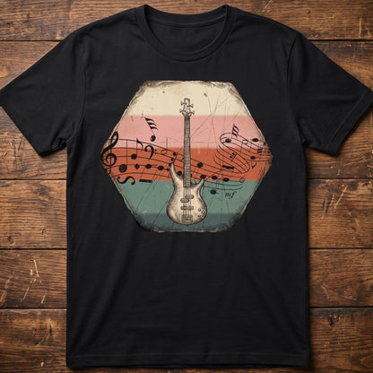 Music Notes Bass Guitar Tee - The Music Frontiers