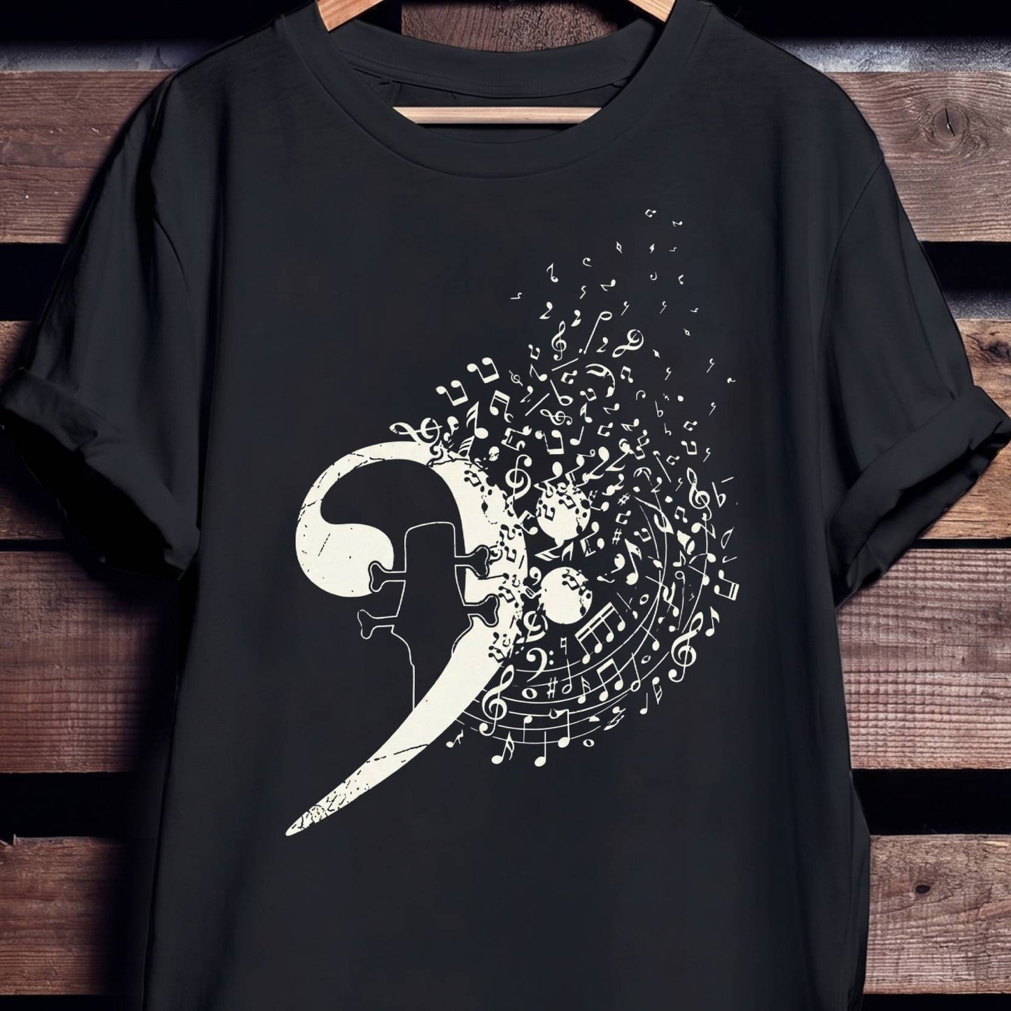 Musical Notes Bass Clef Tee - Unisex Standard T-Shirt