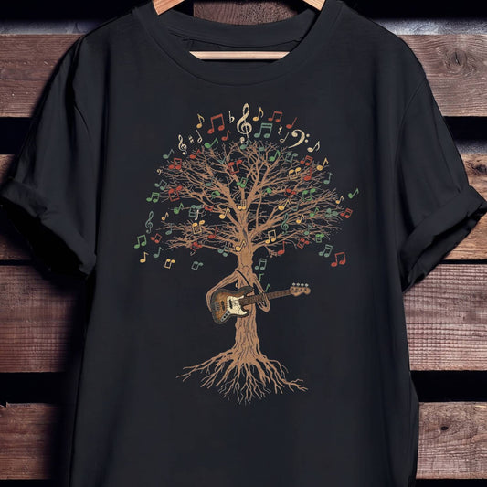 Musical Tree Bass Player Graphic T-Shirt