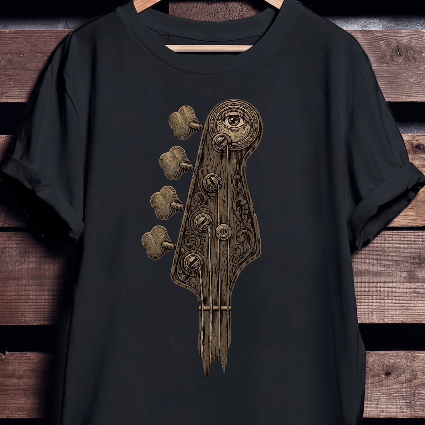 Mystic Eye Bass Headstock Tee - The Music Frontiers