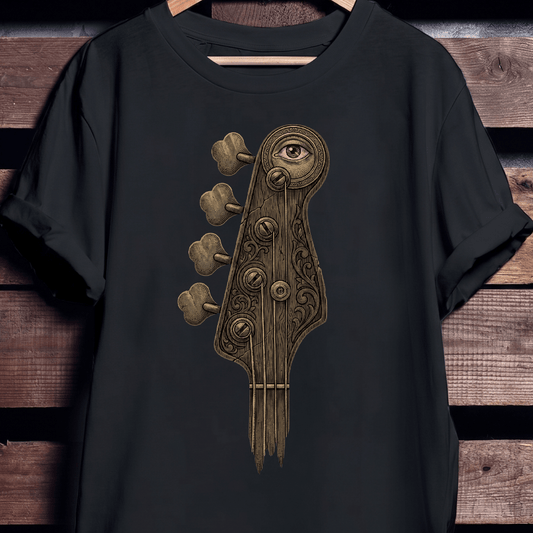 Mystic Eye Bass Headstock Tee - The Music Frontiers