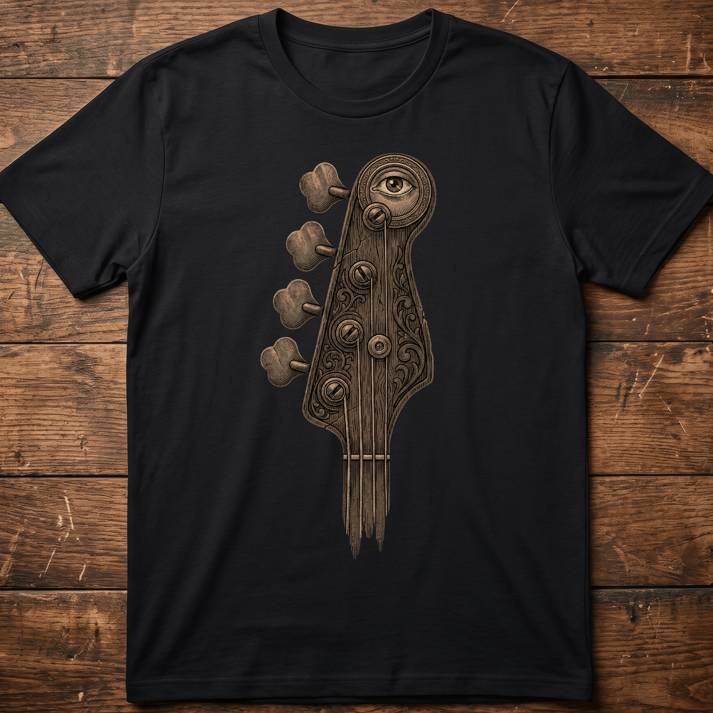 Mystic Eye Bass Headstock Tee - The Music Frontiers