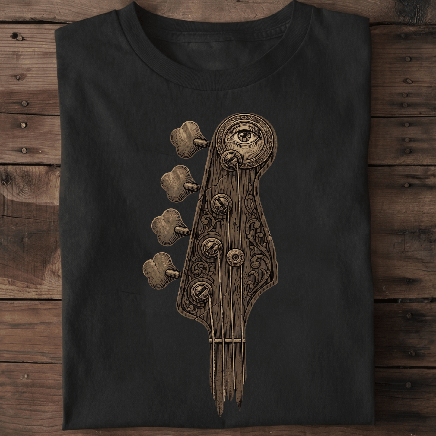 Mystic Eye Bass Headstock Tee - The Music Frontiers