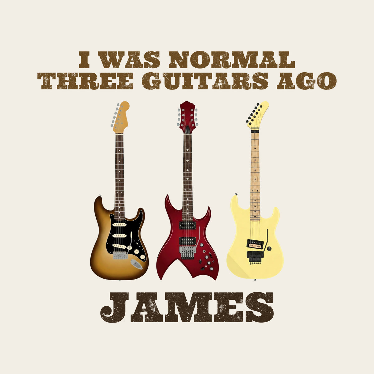 I Was Normal Guitars Ago , Funny Guitarist Gift design artwork on its own, personalized with your details