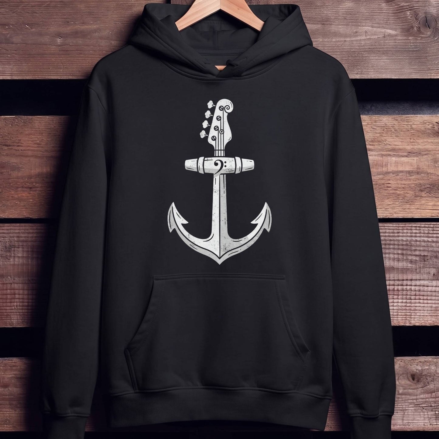Nautical Anchor Bass Guitar Tee - Unisex Standard Hoodie