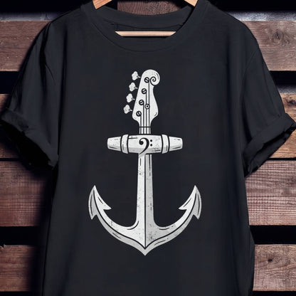 Nautical Anchor Bass Guitar Tee - Unisex Standard T-Shirt